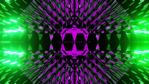 Waved Pink And Green Vj Loop Kaleidoscope Animation Background