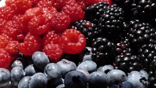 Close-Up of Fresh Berries with Camera Movement