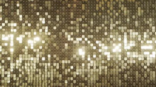 Abstract Golden Disco Background Moving Light Reflections and Glare Music Party and Dance Concept