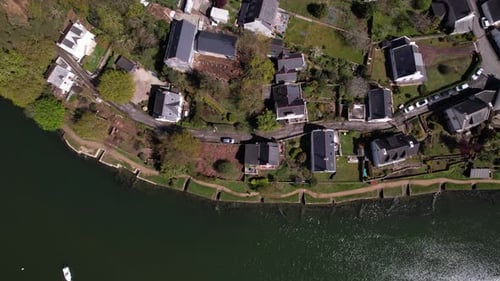 Aerial view of the Breton village of Le Bono in Morbihan