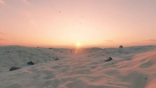 Sunset On The Yellow Sand Beach
