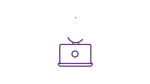 Minimalist Person Chatting on Laptop Icon Animation