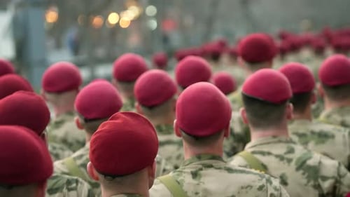 Red Berets Close Up Russian Military Spetsnaz Soldiers Russia Armed Conflict