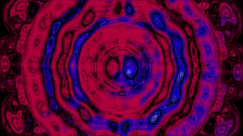 Red and Blue Psychedelic Liquid Abstract Background Loop