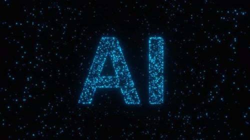 Ai Digital Text Hologram Loop Animation Background