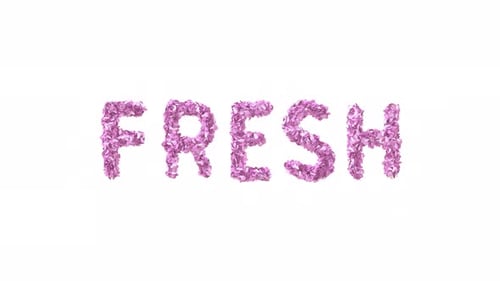 Animated Sakura Petals Text Letters Forming The Word Fresh