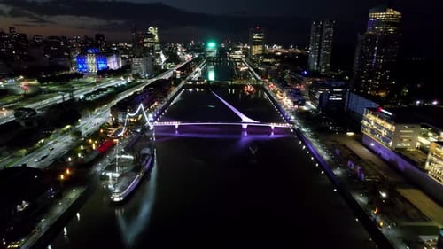 Buenos Aires Argentina. Night cityscape landscape of tourism landmark.