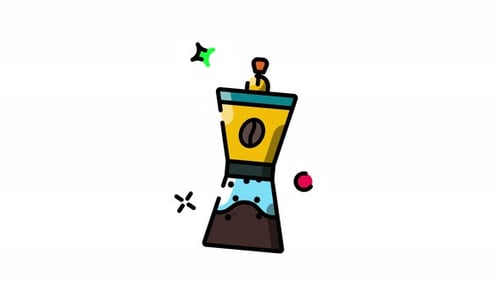 Animated Sketch Coffee Grinder Icon