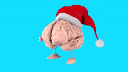 Fun 3D cartoon santa brain (with alpha channel included)