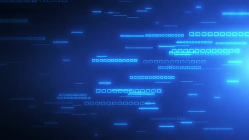 Digital background with particles and geometric shapes, data analysis technologies, network