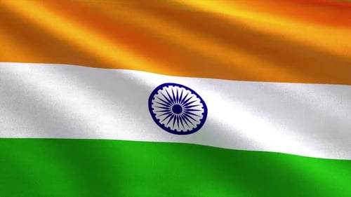 Realistic Waving India National Flag Animation Loop