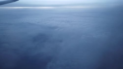 Wonderful view of the clouds from above. We can see the composition of the clouds. They look very so