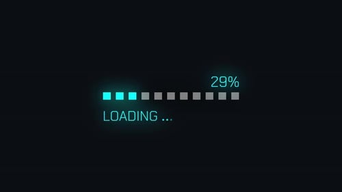 Digital Loading Bar Progress Animation 0 to 100 Percent