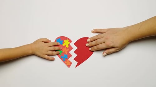 The concept of support and awareness for children with autism. World Autism Day.