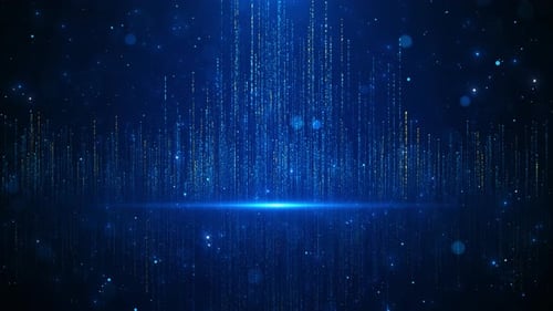 Luxury Blue Magical Stage Stardust Sparkling Particles Space Floor Tunnel Award Ceremony Event