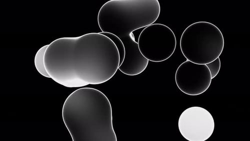 Abstract Liquid Ball Loop On Black Background