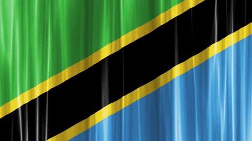 Tanzania Flag Curtain Wave