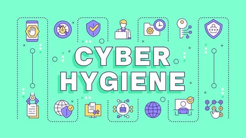 Cyber hygiene word cloud animation