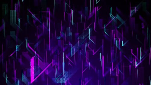 Abstract Futuristic Glowing Neon Lines Tech Background Loop