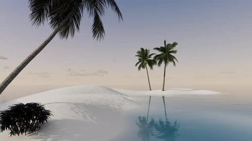 Beautiful summer, tropical landscape near the sea with palm trees
