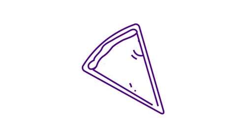 Simple Animated Pizza Slice Line Art Icon
