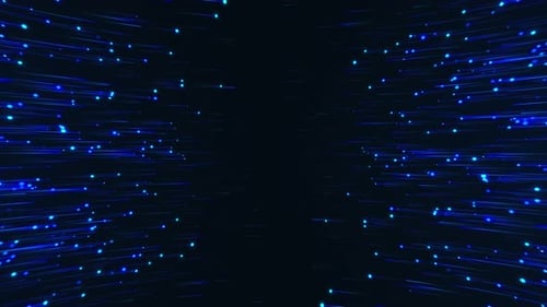 Futuristic Blue Digital Data Stream Background Loop