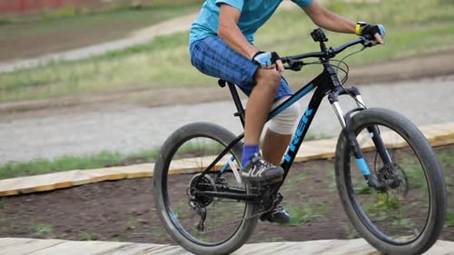 Mtb Rider in the Mountain Track Park