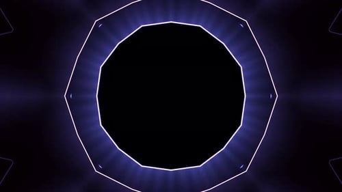 Glowing Neon Geometric Portal Loop Background