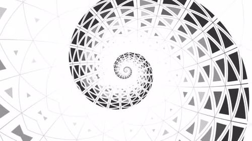 Dynamic Geometric Spiral Triangle Tunnel Animation