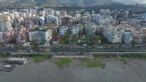 Aerial Video Aerial View of a Classic Villa Complex with Vintage Features and Green Surroundings