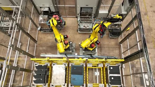 Roboter in der Fabrik für robotische Automatisierung