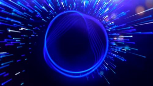 Vibrating Circle with Stream of Lines