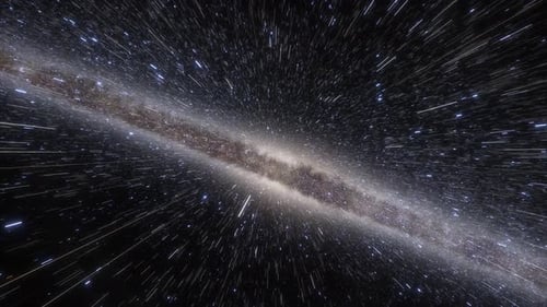 Warp Speed Hyperspace Jump Through Starfield Animation