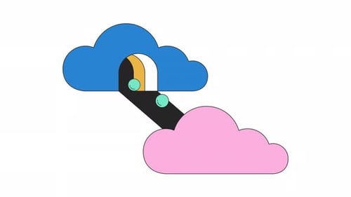 Surrealism clouds line 2D animation