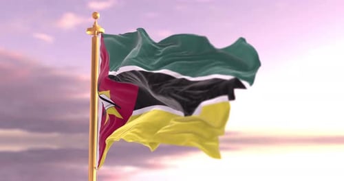Waving Flag of Mozambique in Realistic 3D Animation