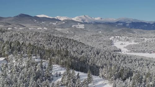 Mount Blue sky December Christmas winter wonderland aerial drone Evergreen Colorado Mount Evans wild