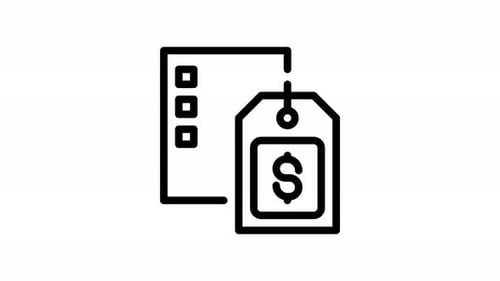 Animated Outline Checklist and Price Tag Icons