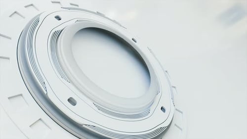 3D sauberer weißer abstrakter kreisförmiger Hardsurface Hintergrund 4 K 60 Fps