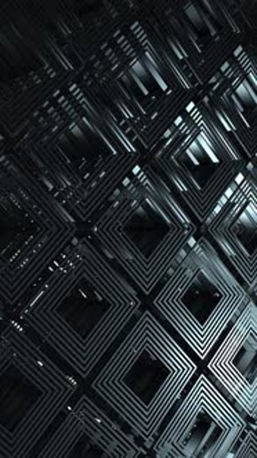 Dark Metallic Geometric Grid Loop Background Vertical