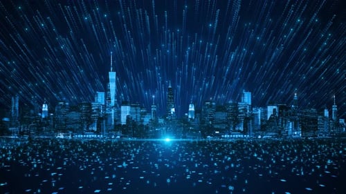 Tecnologia de rede e conexão de cidades inteligentes: fundo da transformação digital noturna, Big Data