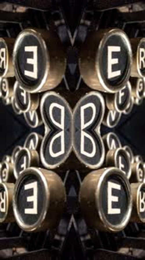 Kaleidoscope of Vintage Typewriter Keys Creates Abstract Pattern