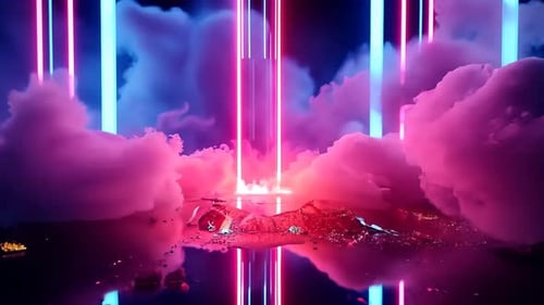 Futuristic Neon Cloudscape
