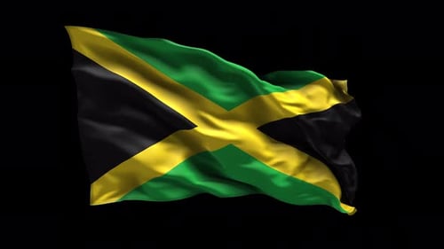Seamless Loop of Waving Jamaican Flag