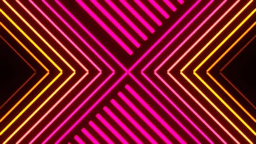 Orange And Pink Geometric Neon Background Vj Loop In 4K