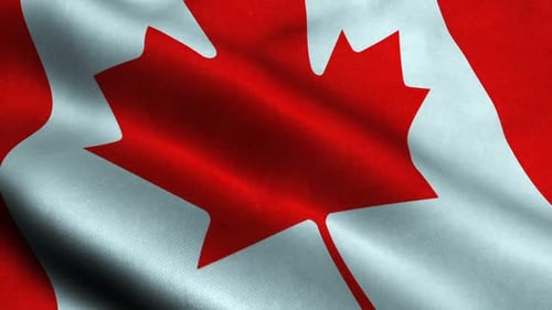 Realistic Waving Canada Flag Animated Background