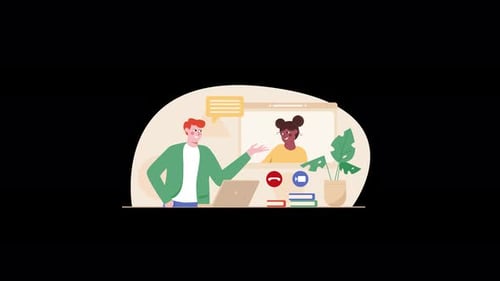 Deux personnes engagées dans une conversation virtuelle