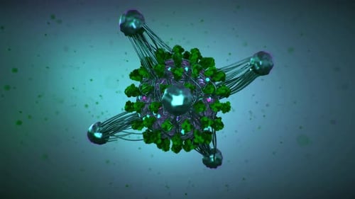 Abstract 3D Molecular Network Growth Animation