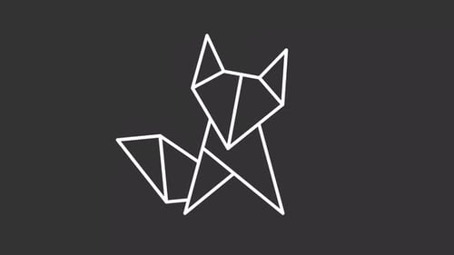 Animiertes weißes Origami-Hunde-Symbol