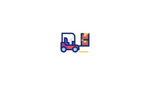 Animiertes Gabelstapler-Symbol