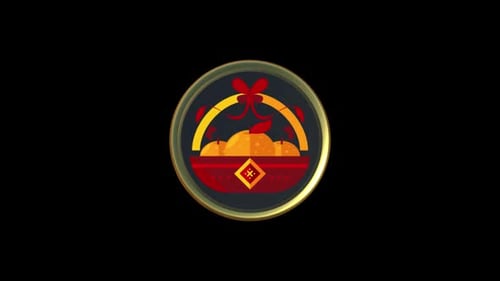 Animated Chinese New Year Fruit Basket 3D Rotating Icon